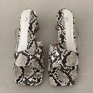 ZARA snake print heel sandals